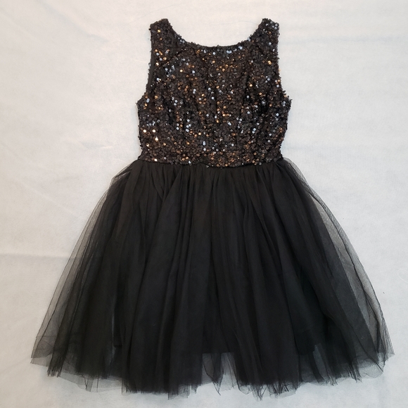 🆕️ RED CLOVER | Black Tulle Sequined Mini Dress - Picture 2 of 8
